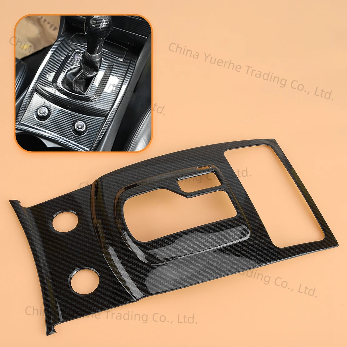 

Black Carbon Fiber Style Automatic Gear Shift Panel Cover Trim ABS Fit for Infiniti G37 Sedan 2010 2011 2012 2013 LHD