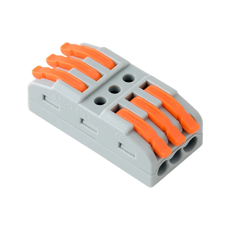 

50 шт., рычажный провод CMK423, разъем для быстрого подключения, 28-12 AWG, линейный разъем для проводов от 3 до 3, компактный изолированный разъем для сращивания