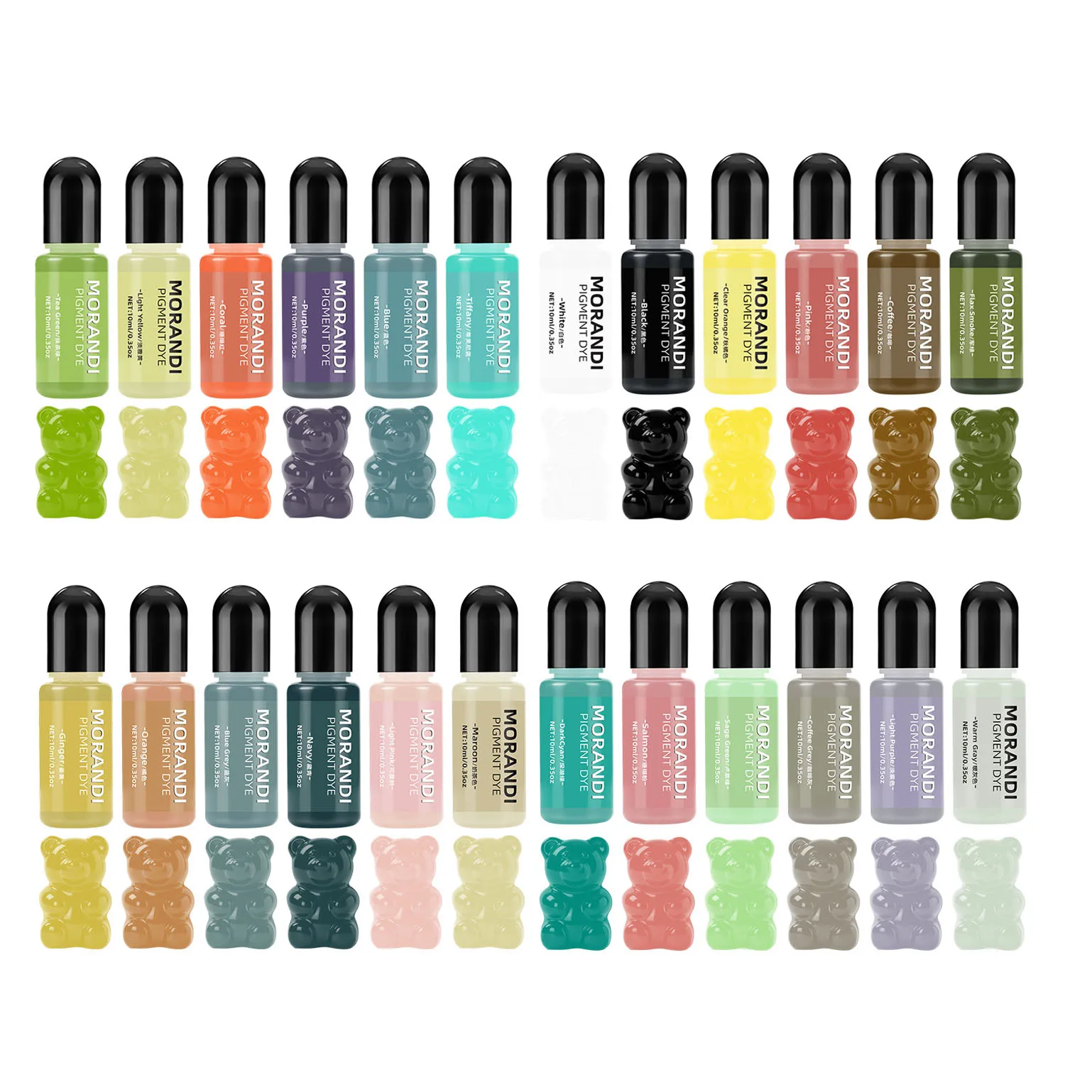 10ml Six Color Epoxy Resin Pigment - Morandi Color Series Resin Coloring Agent Set High Concentration Resin Liquid Coloring Agen