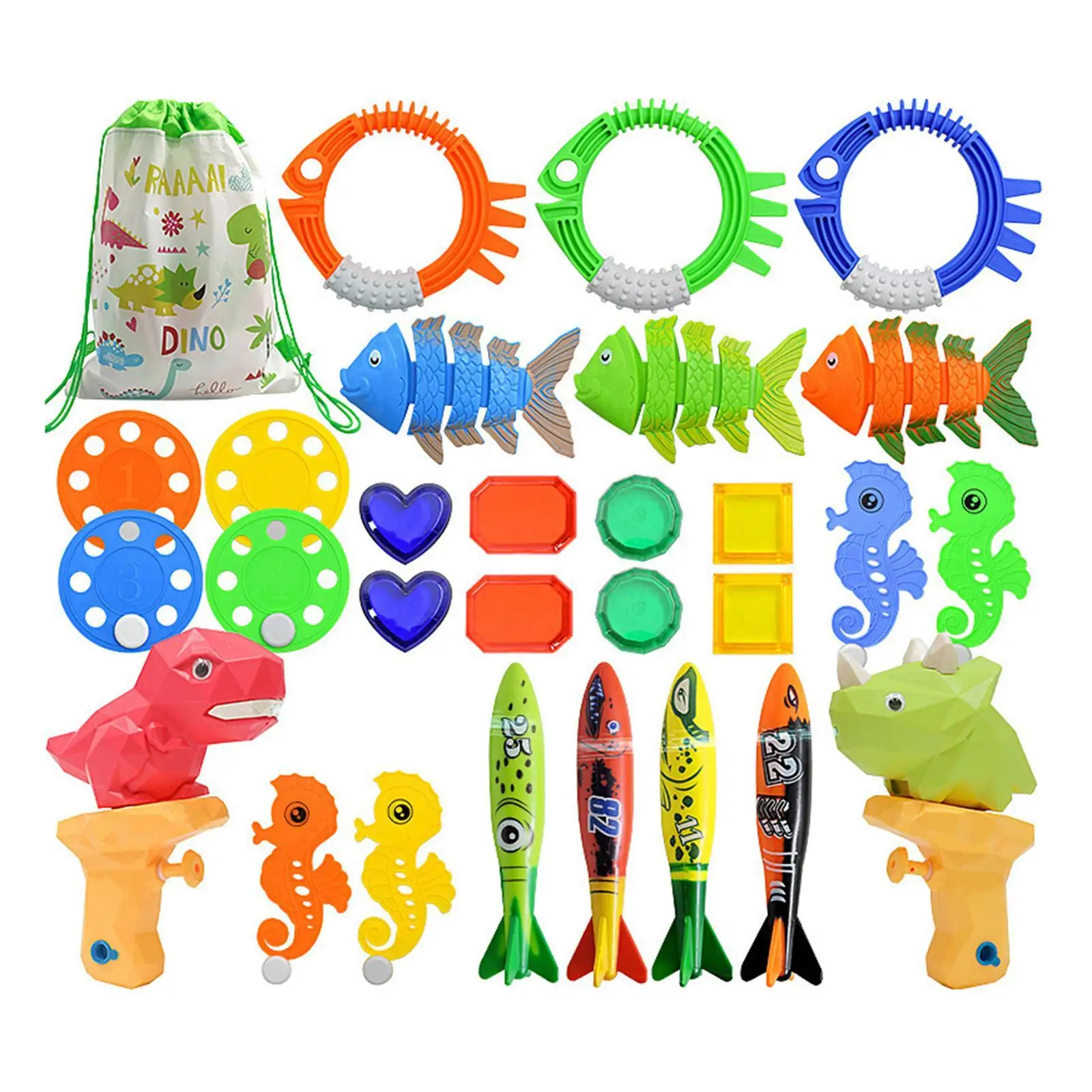 ألعاب حمام السباحة للغوص 29 قطعة/المجموعة للأطفال حلقات حمام السباحة ألعاب السباحة ألعاب مائية للصيف والشاطئ في الهواء الطلق #1
