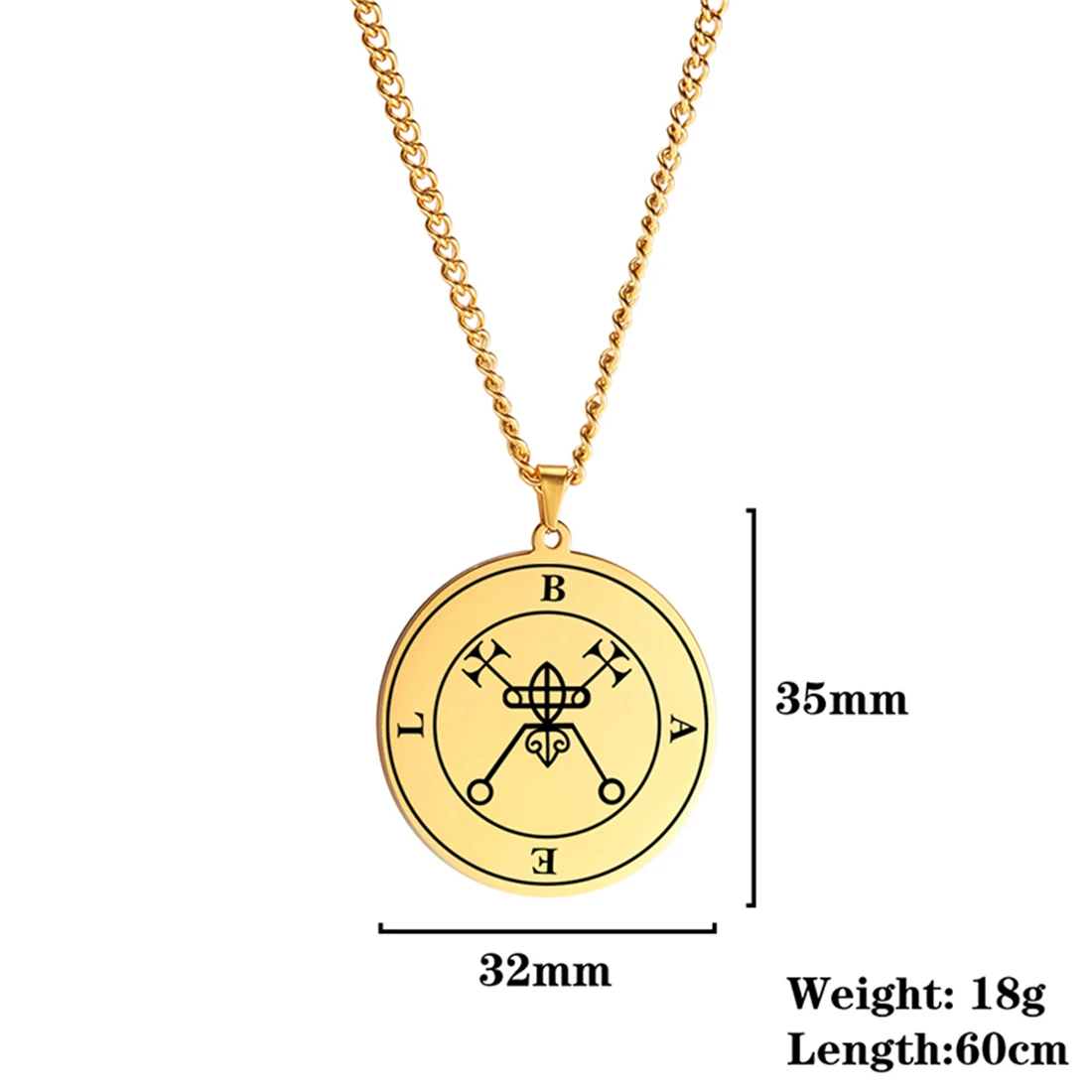 EUEAVAN Solomon Demon Seal Necklace Unisex Stainless Steel Gold Color New Vintage Asmoday Pendant Necklaces Amulet Jewelry Gifts