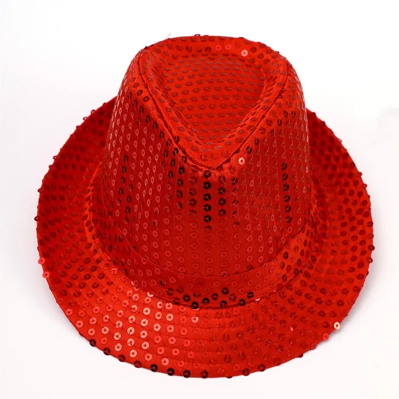 Unisex Pailletten Party Hut Bühne Dance Show Hip Hop Jazz Hut Glitter Cowboy Leistung Kostüm Requisiten Glänzende Perlen Zauberer Kappen – Detail 27