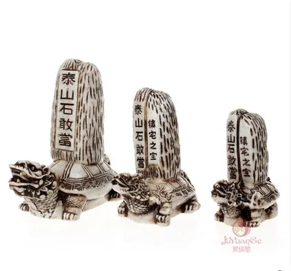 Тайшань Шиг Општа Дракон Шиг Мерновые Украшения Черепаха Черепаха Моннимармана снова ведущим Камень Тайшань украшения