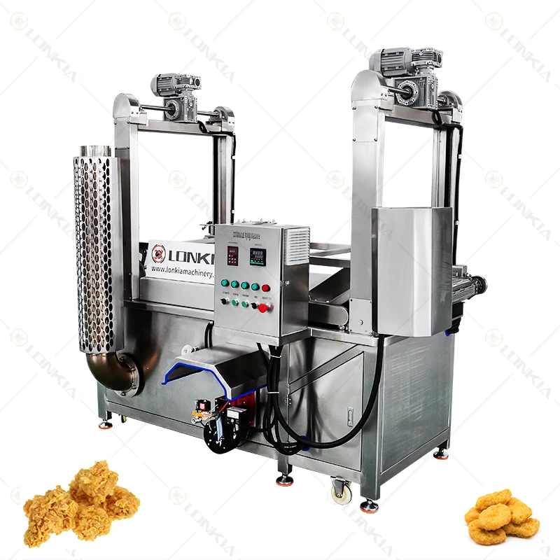 LONKIA Onion Flakes Frying Machine Snack Frying Equipment Electric Gas Heating Automatic Continuous Conveyor Fryer