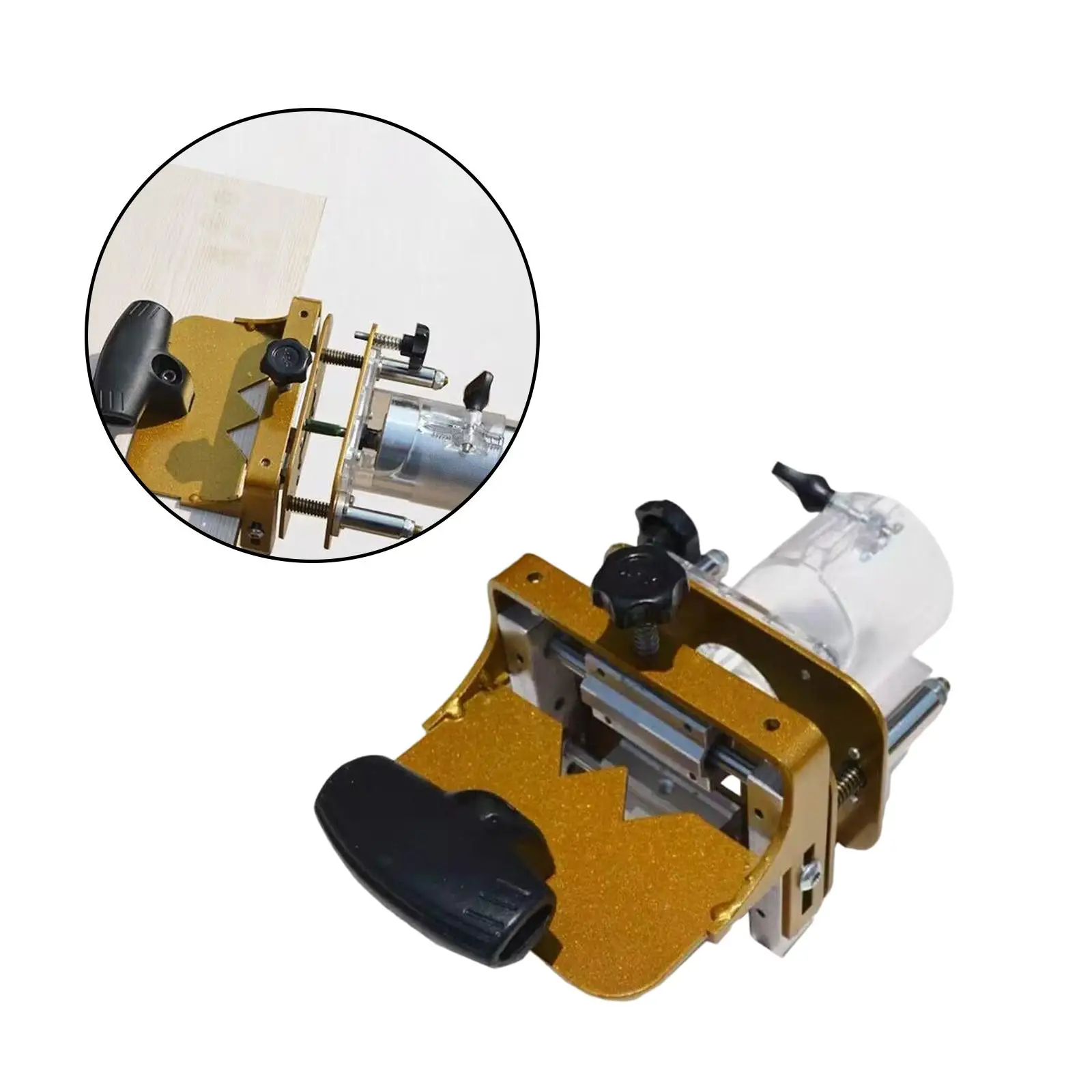 Trimmer Jig Woodworking Slotting Steel Guide Plate for Door Hinges Hole Installation for 65mm Machine