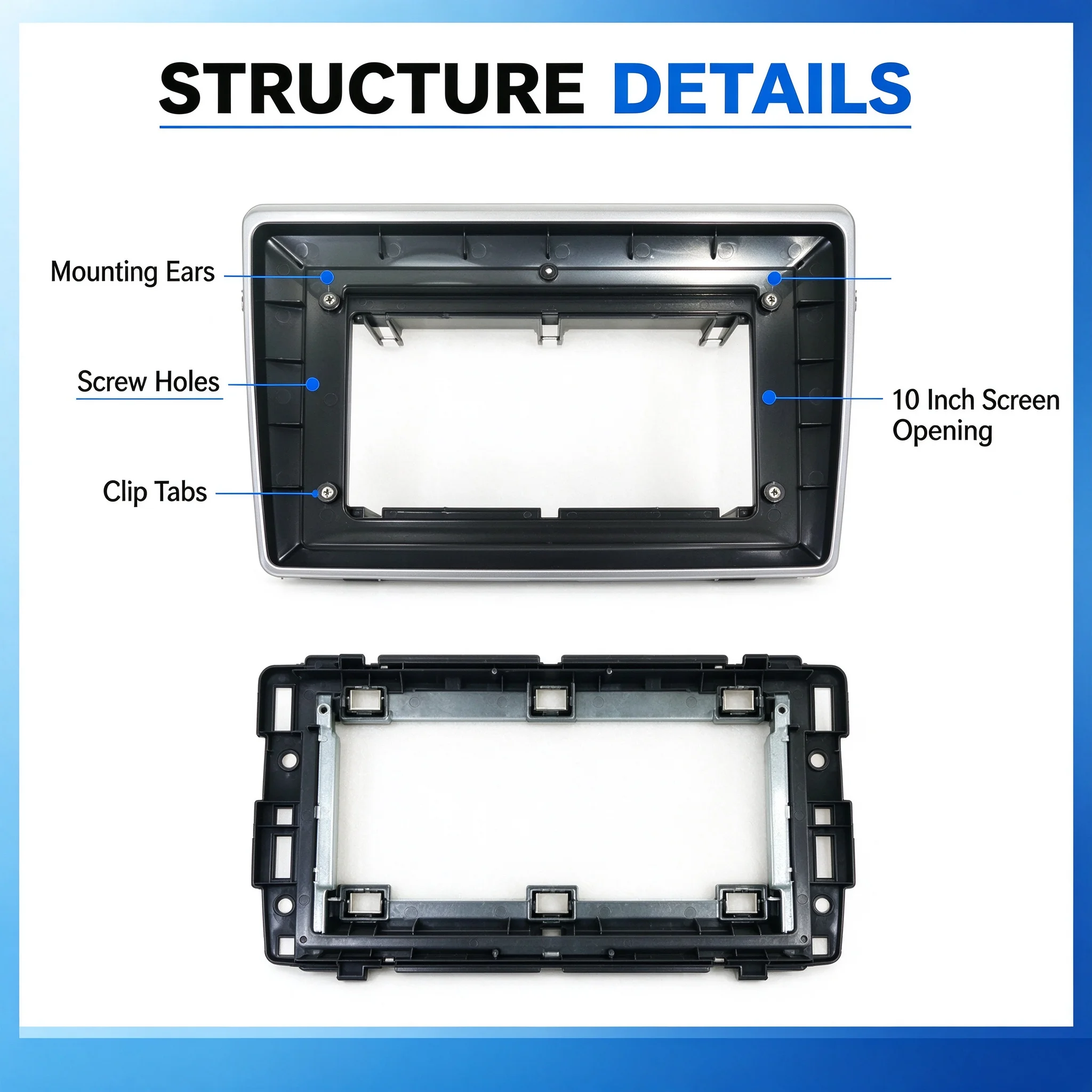 10 Inch 2 DIN Car Radio Fascia Frame for Chevrolet Express Van Traverse Tahoe 2008-2014 Stereo Dash Panel