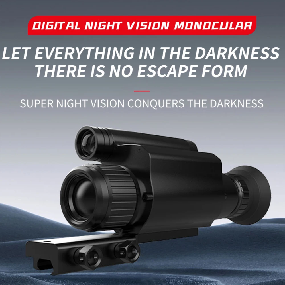 Pembesaran 4X Zoom Digital Lingkup Inframerah Layar OLED 1.2 Inci 3MP Monokuler Digital Inframerah Bermata