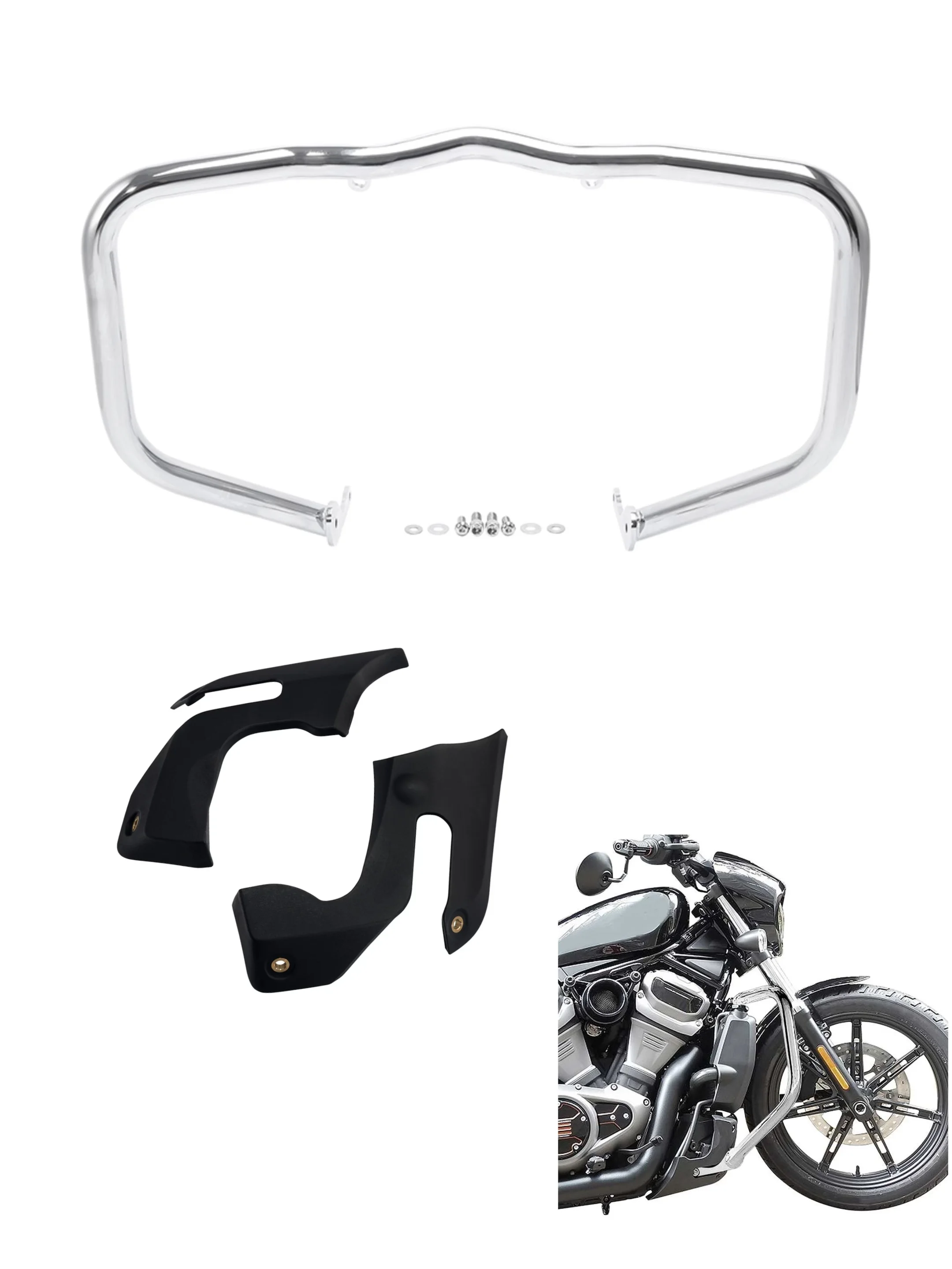 

Motorcycle Engine Guard Crash Bar & Chin Lower Fairing for Harley Nightster RH975 2022 2024 Special RH975S 2023