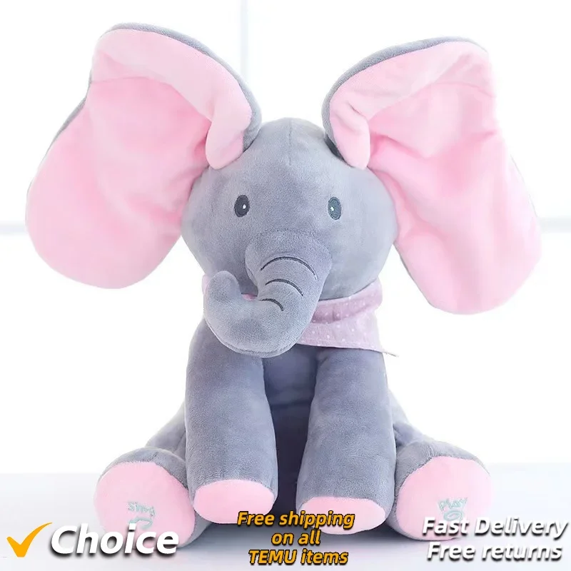 2024 New Hide-and-seek Elephant Plush Toy Baby Hide-and-seek Game Toy Singing Interactive Musical Toys Gifts