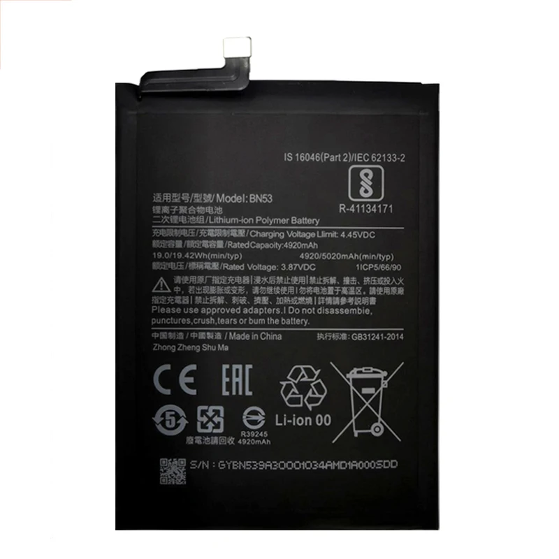 100% New 5020mAh BN53 Battery for Xiaomi Redmi note 10 Pro global/Redmi note 9 Pro global BN53 replacement Batteries image 4