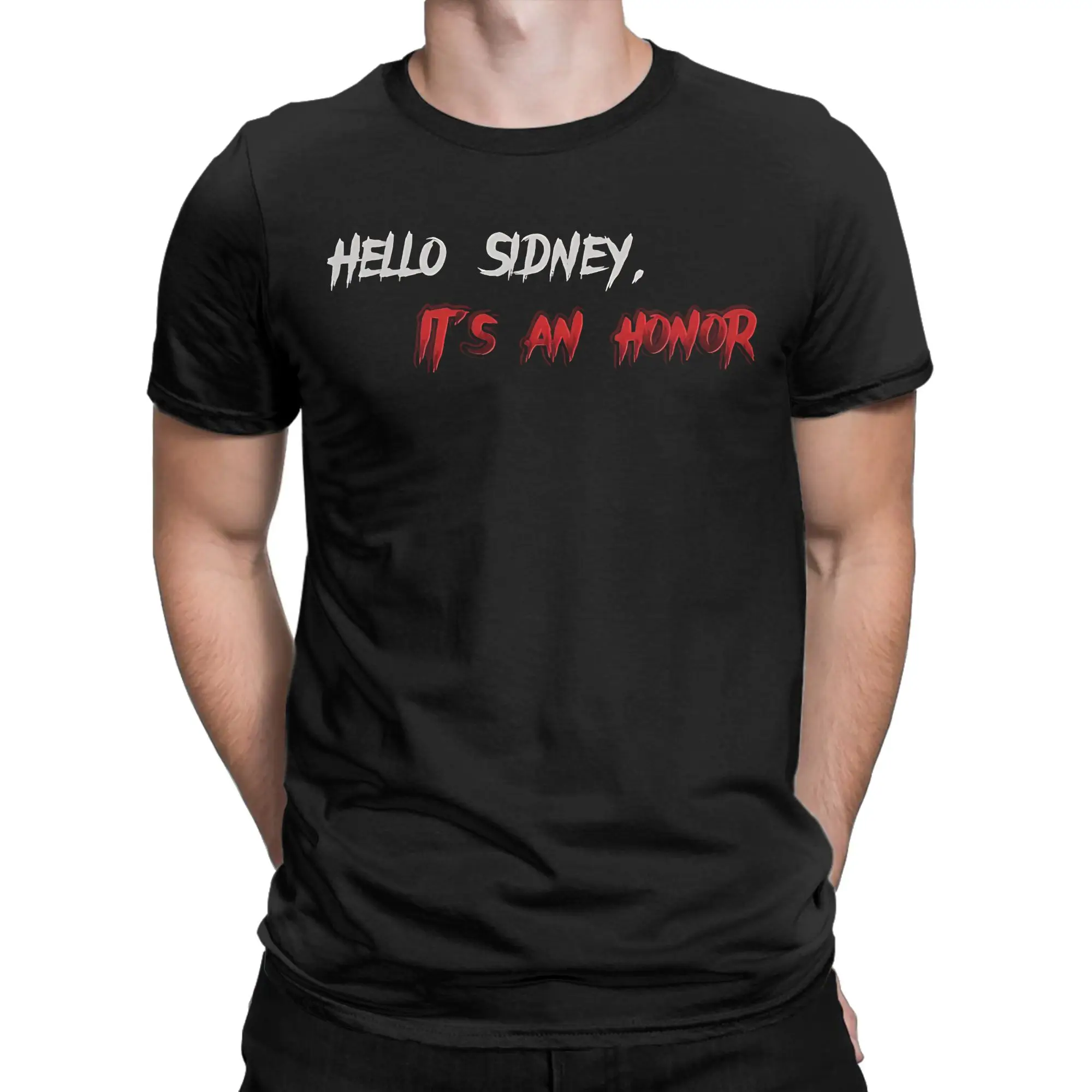 Scream Hello Sidney It's an Honor T Shirt Men  Vintage T-Shirts Summer O-Neck Harajuku Tee Shirt Casual Oversized Clothing