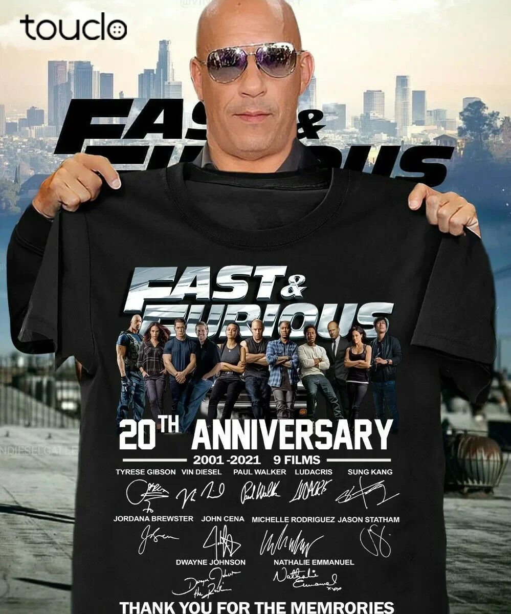 Fast.And.Furious 20Th Anniversary 2001 2021 9 Films Thank You T-Shirt Custom Aldult Teen Unisex Digital Printing Tee Shirts