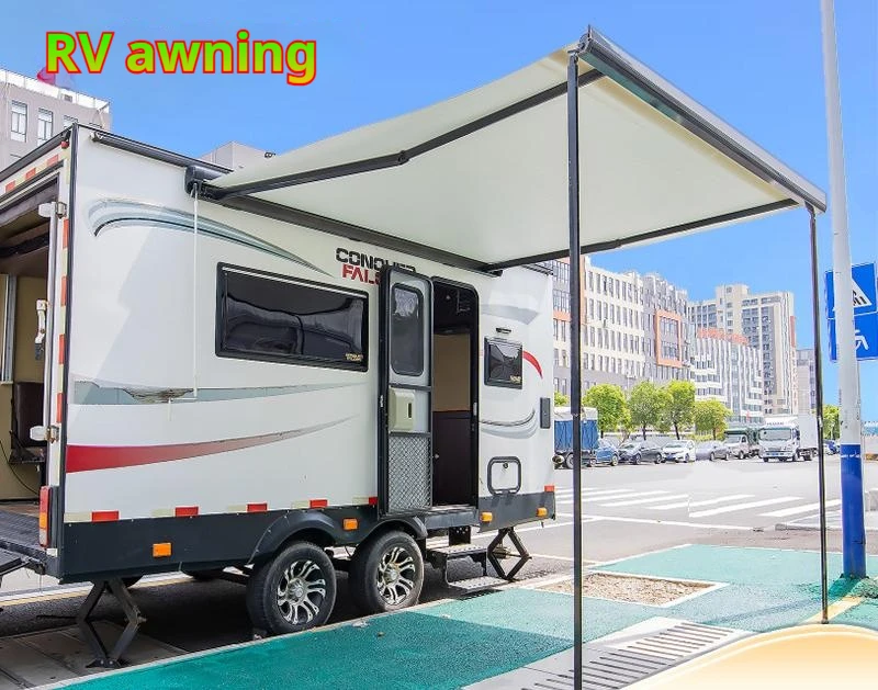 Customized Aluminum Alloy RV Sunshade and Rain Canopy Telescopic Towable for Outdoor Patio Use