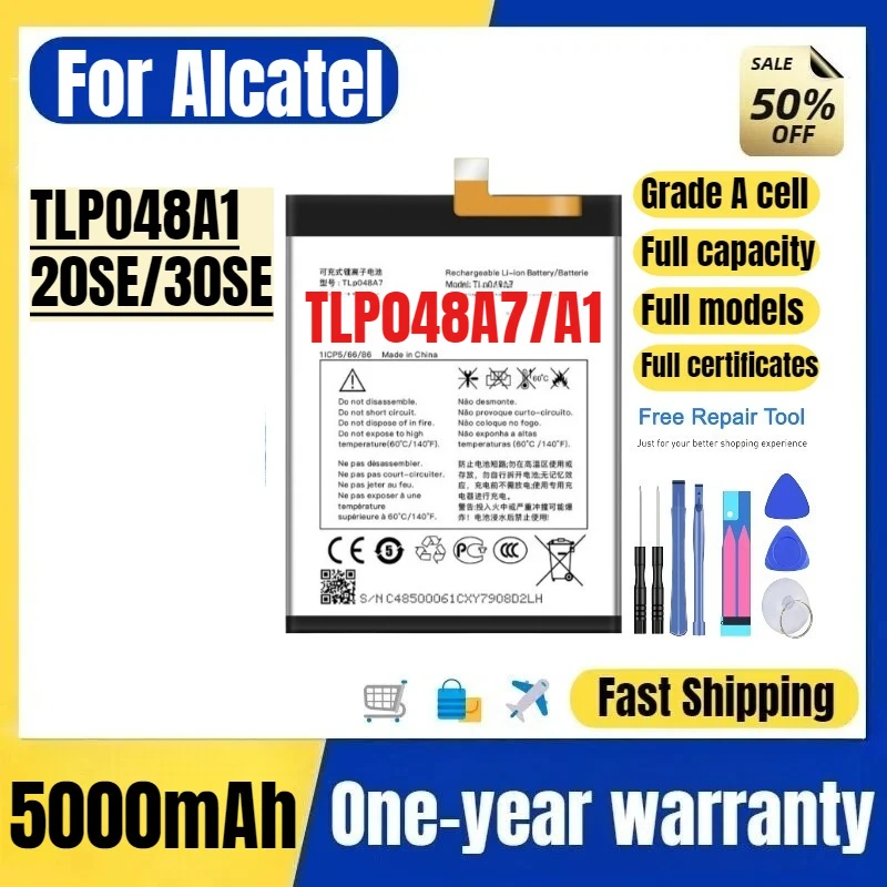 TLP048A7/A1 for Alcatel TLPO48A1/20SE/30SE  Phone Battery High Quality High Capacity Replacement Bateria Grade A Cell with Tools