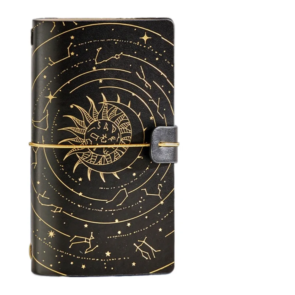 

High-Quality Retro Gold Stamping Notebook 192 Page Leather Cover Starry Sky Notebook Waterproof Memos Diary Handbooks Students