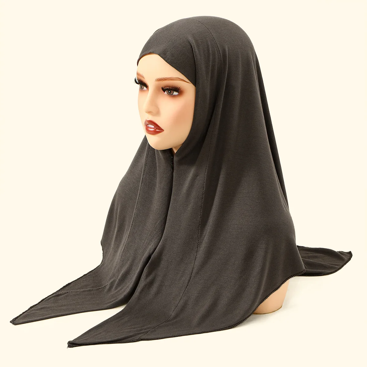 Muslim Women Zipper Hijab Amira Islam Prayer Hijabs Turban Instant Scarf Ramadan Niqab Pull On Shawl Head Wrap Headscarf Mujer