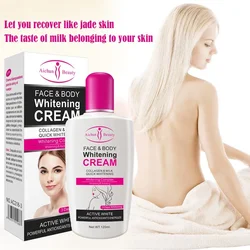 Collagen Milk Bleaching Cream Face Body Whitening Cream Moisturizing Smoothing Body Lotion Area Armpit Leg Skin Lightening Cream