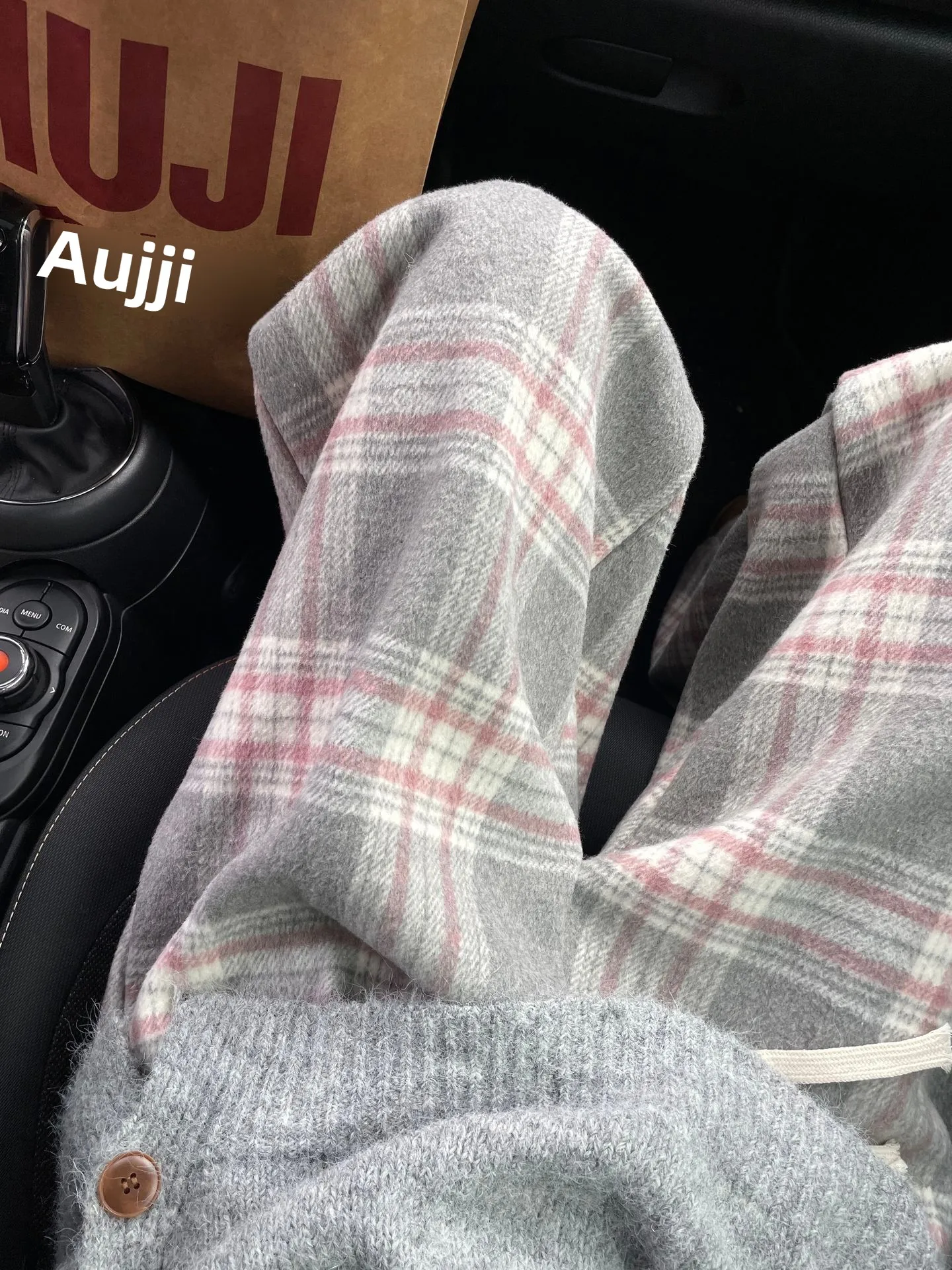 

Мужские брюки из твида в клетку, свободного кроя, в стиле BF, повседневные, с широкими штанинами, прямые, драпированные, для осени и зимы, маленький размер