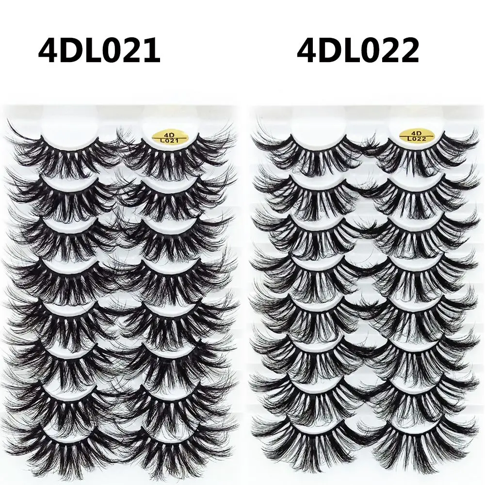 SKONHED 8 Pairs Makeup Tools Lange Volledige Volume Piekerige Pluizige Wimper Extension 4D Nertsen Haar Valse Wimpers 25mm Wimpers