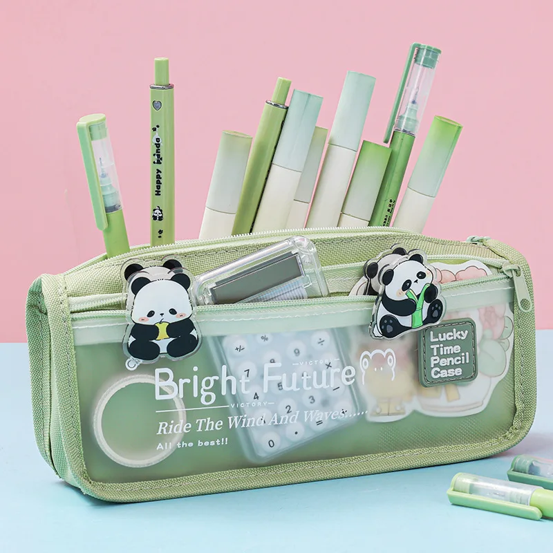 INS New Large Capacity Case For Elementary School Students, Simple And Dirt-Resistant Bag, Customizable Stationery Box,