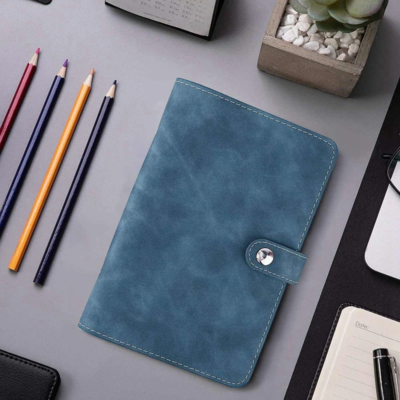 6 Ring Notebook Binder Notebook Binder Cover Blue With Clear Plastic A6 Binder Envelope Bag Blue