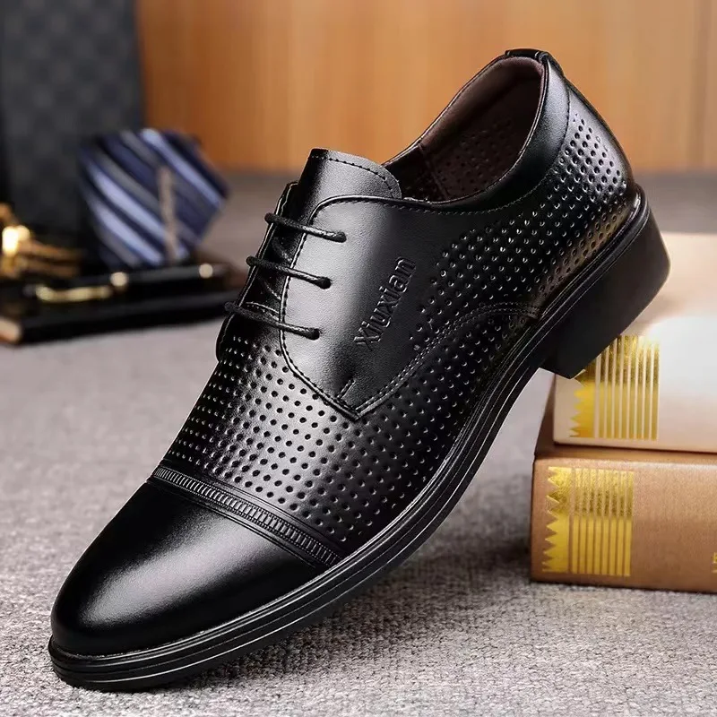 New Style Formal Three-joint Leather Shoes, Business Casual Leather Shoes, Breathable Non-slip Shoes, Three-joint Men's Shoes