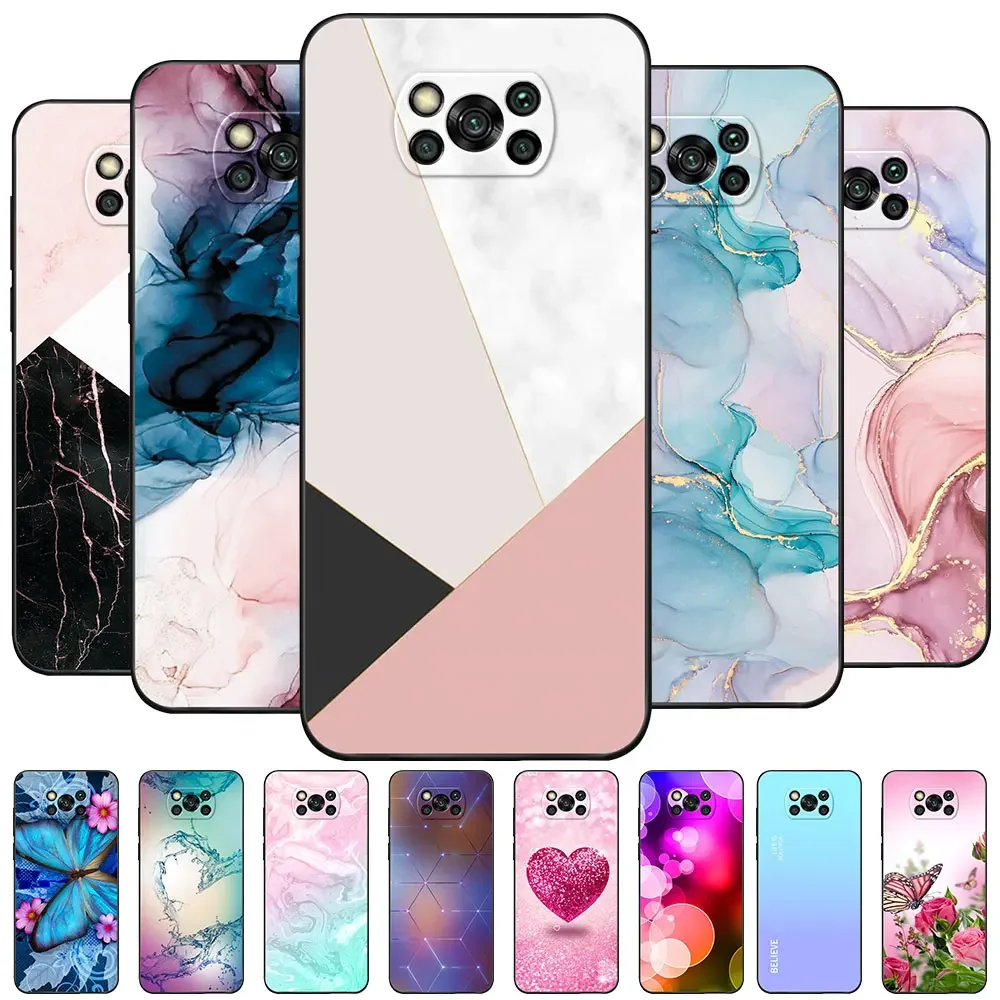 For POCO X3 NFC Pro Cases TPU Soft Fashion Silicone Phone Case For Xiaomi Poco M3 POCO X3 Pro Cute Fundas Back Cover Coque Para