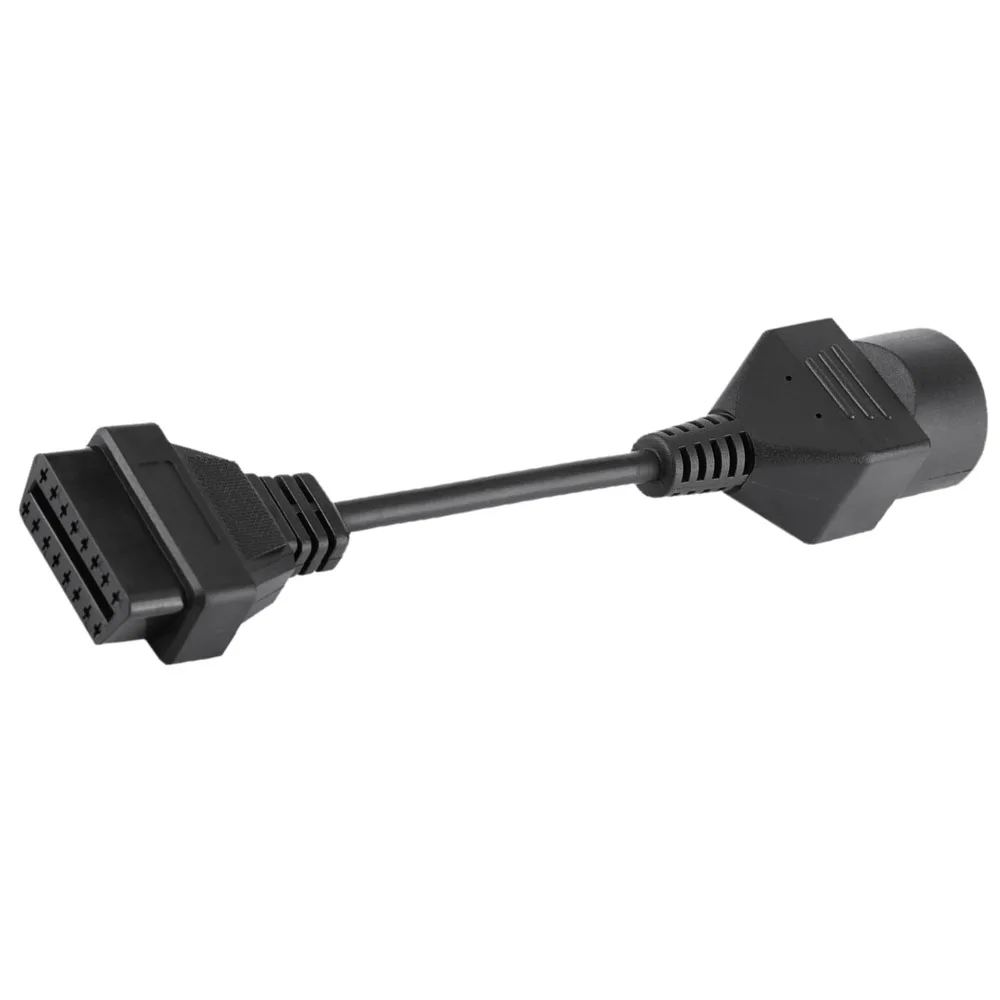 Black OBDII Diagnostic Cable ABS and Metal 17 Pin Male to 16 Pin Female Automotive Connector Cable Car Diagnostic Adaptor Cable