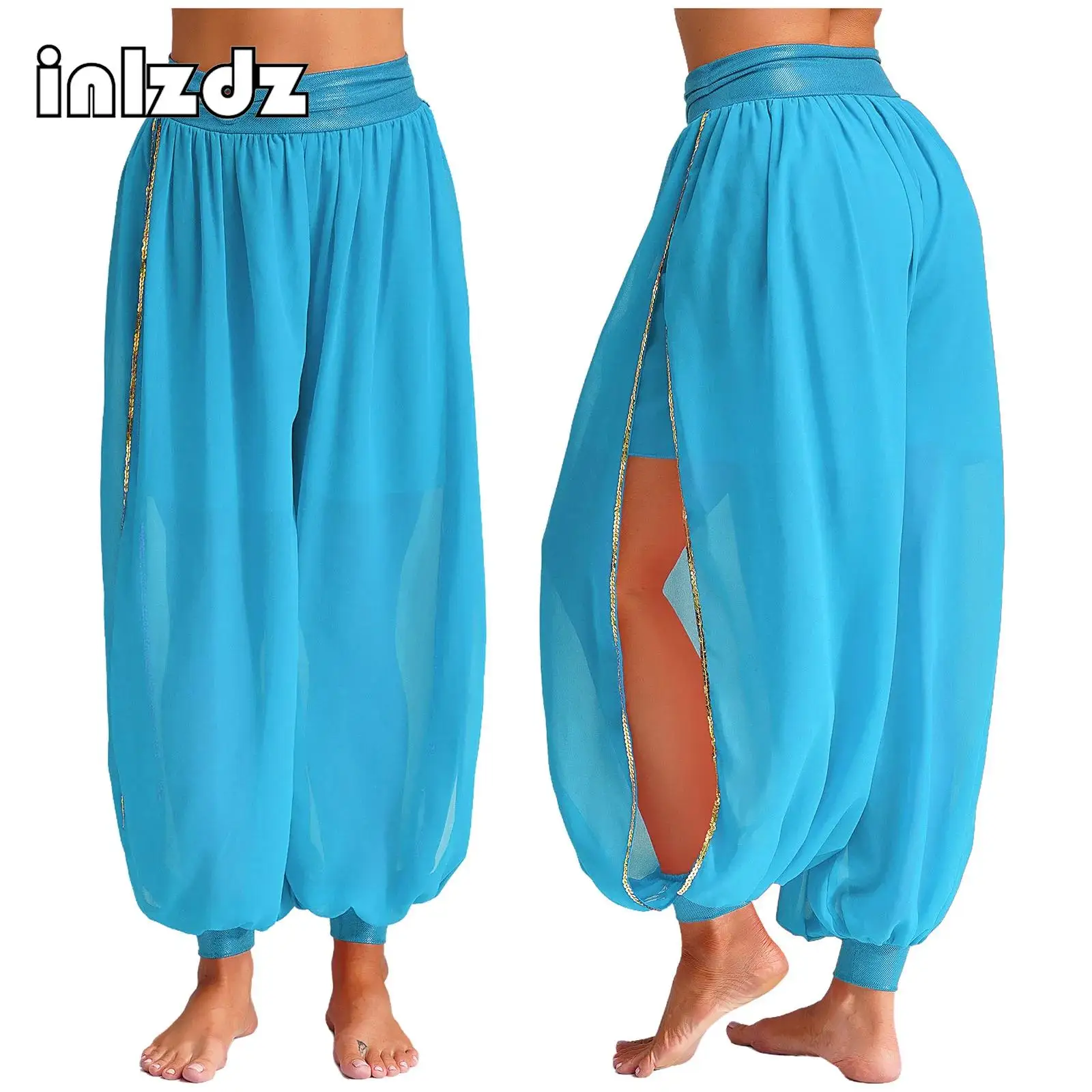 

Halloween Belly Dance Chiffon Harem Pants Bellydance Pants Egyptian Lantern Pants Women Dancing Tribal Arabic Loose Trousers