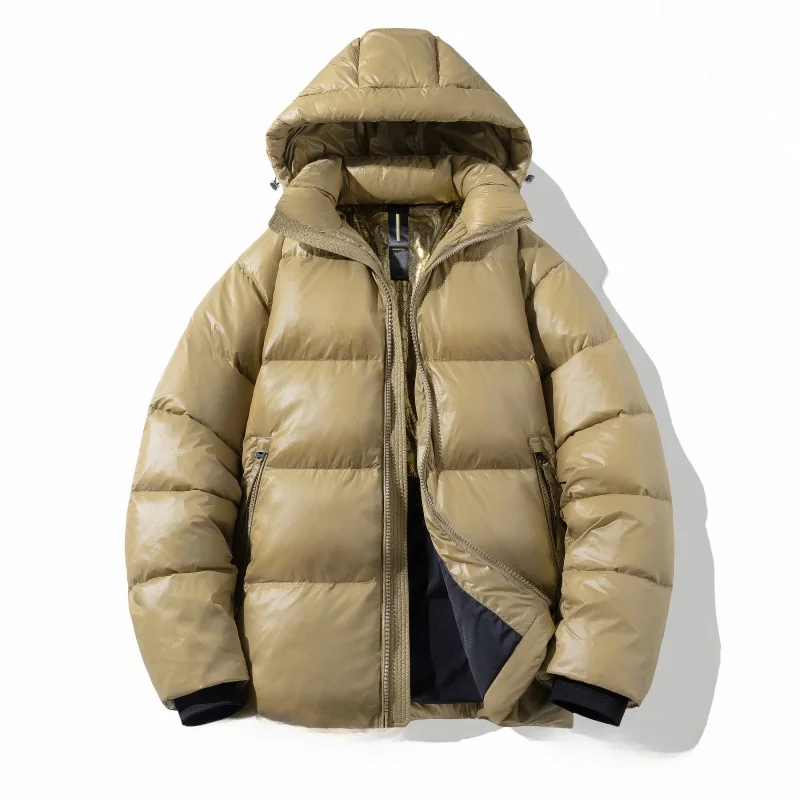 

ex Loose Fit Mid-Length Hooded down Jaet Warm Trendy Winter Coat Polyester Fabric Du down Filling Youthful Sle