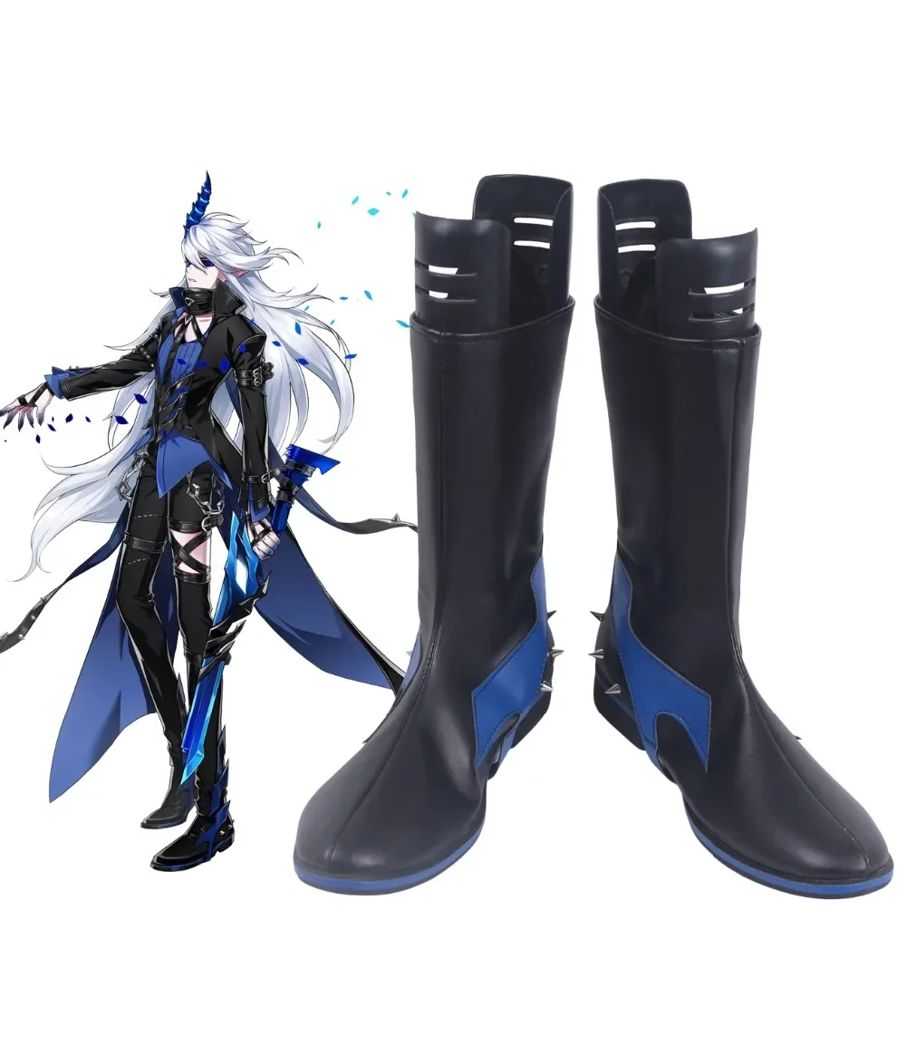 

ELSWORD Ceil Demonio Black Cosplay Boots Shoes Custom Made Any Size