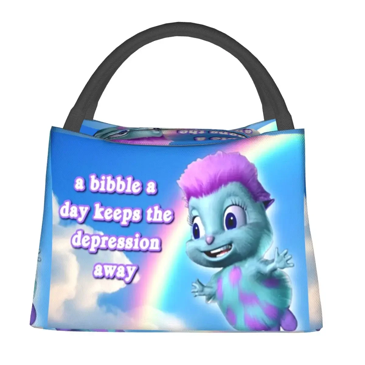 A Bibble A Days Keeps The Depression Away Lunch Bags Insulated Bento Box Portable Lunch Tote Picnic Bags for Woman Kids School