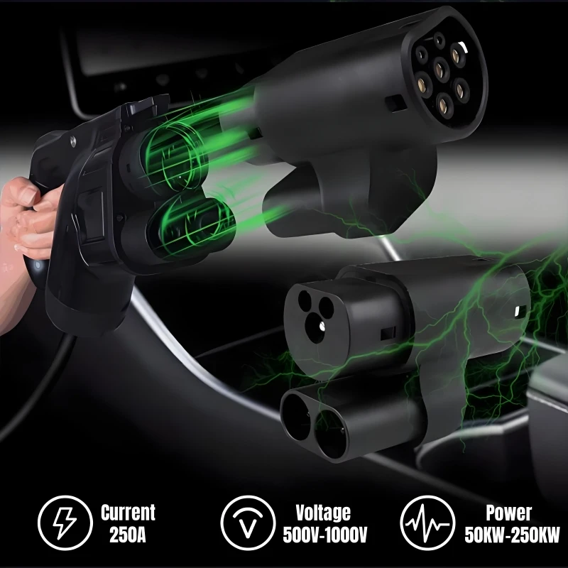 CCS2 إلى نوع 2 تسلا EV مهايئ شاحن CCS كومبو 2 EV شحن محول لنموذج S/X شحن السيارة الكهربائية