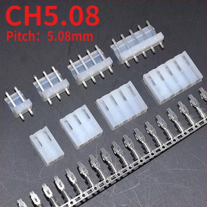 10sets CH5.08 2/3/4/5/6 Pin Connector 5.08MM PITCH Straight Pin Header + Housing + Terminal Ch5.08-2p/3p/4p/5p/6p