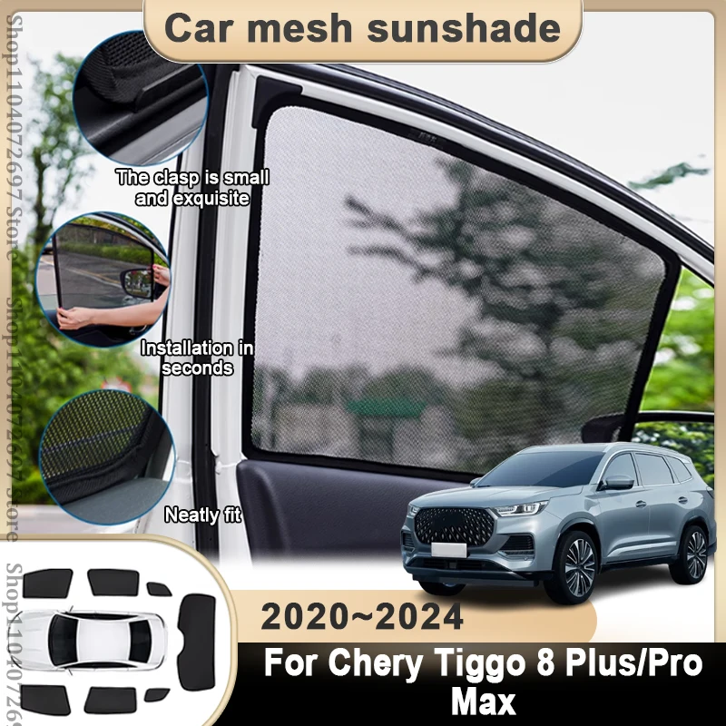 

For Chery Tiggo 8 Plus Pro Max 2020 2021 2022 2023 2024 Magnetic Sunshade Windshield Sunshade Cover Protector Front Side Trim