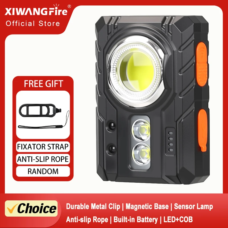 

Портативные рабочие фонарики без помощи рук, сенсорный светодиодный магнитный фонарик EDC, 6-режимный фонарь с клипсой для ремонта и чтения