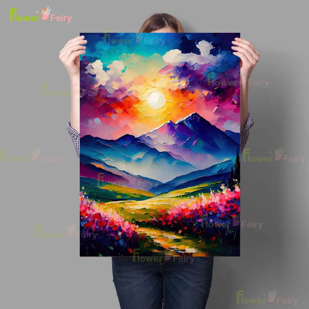 

Snow Mountain Scenery Landscape Forest Sunset Poster Wall Art Canvas Painting Home Decor Wall Pictures For Living Room Unframed