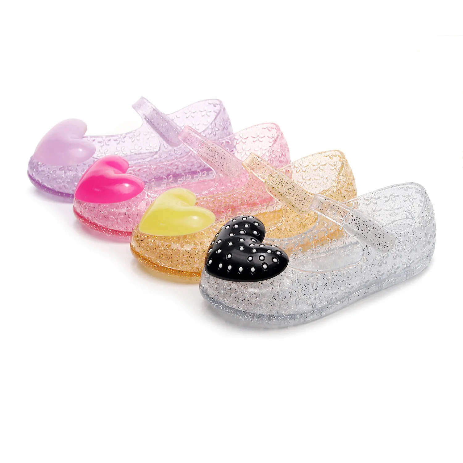 Girls' Sandals New Children's Summer Peach Heart Princess Jelly Shoes kids Baotou Soft Sole Baby Toddlers Sandals 24-29