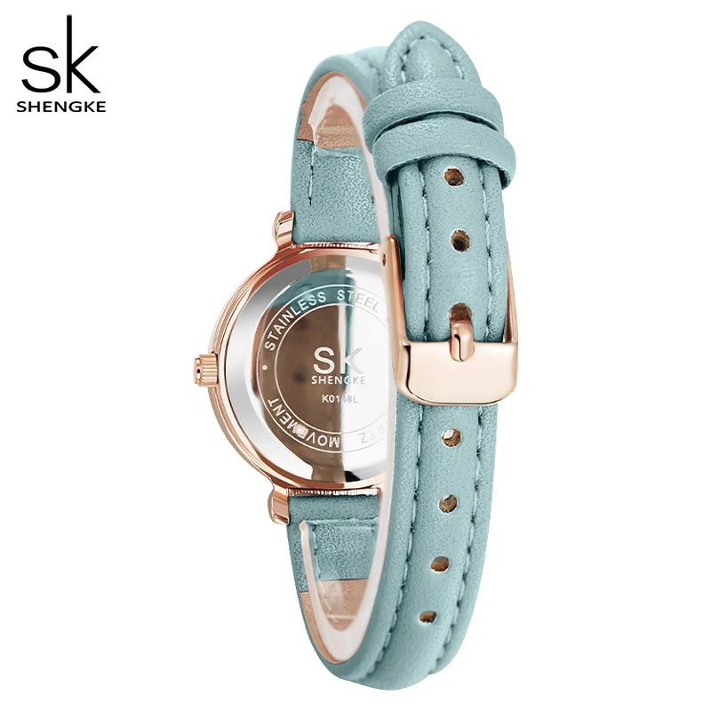 Shengke Summer Watch For Women Colorful Blue Watch Women Exquisite Dial Design Slim Strap Waterproof Quartz Women\'s Watches