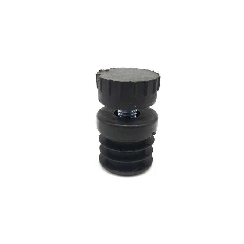 Tapetes de pés ajustáveis pretos, Almofada para móveis, Plug quadrado e redondo do tubo, Blanking End Stopper