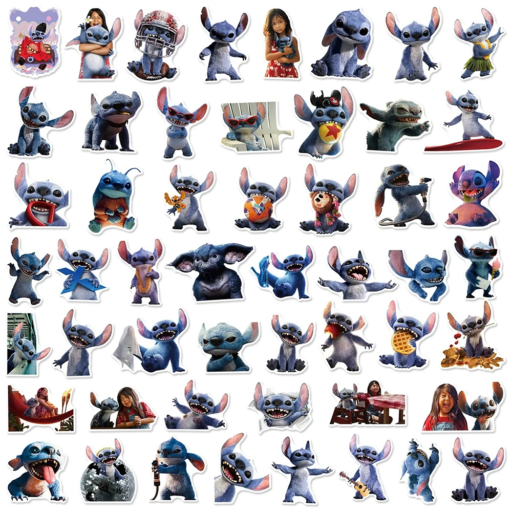 10/30/50 Uds. Pegatinas de películas de Disney Lilo Stitch para niños, calcomanías, juguetes impermeables, bricolaje, teléfono portátil, paquetes de pegatinas de dibujos animados bonitos