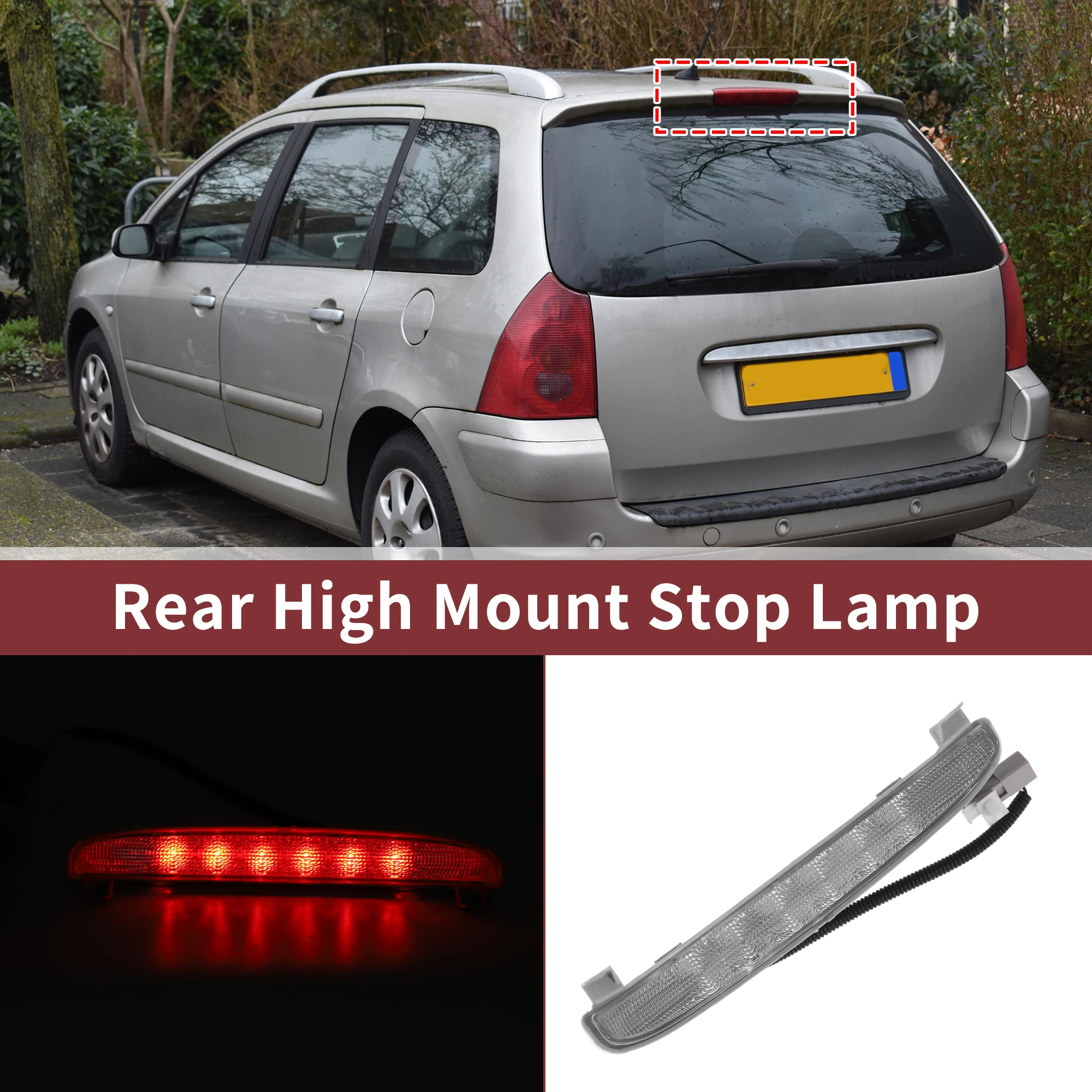 

UXCELL LED Third Brake Light for Honda Civic EX 2 Door Coupe No.34270SVAA01 White 3rd High Mounted Stop Lamp ABS Rear Center Hig