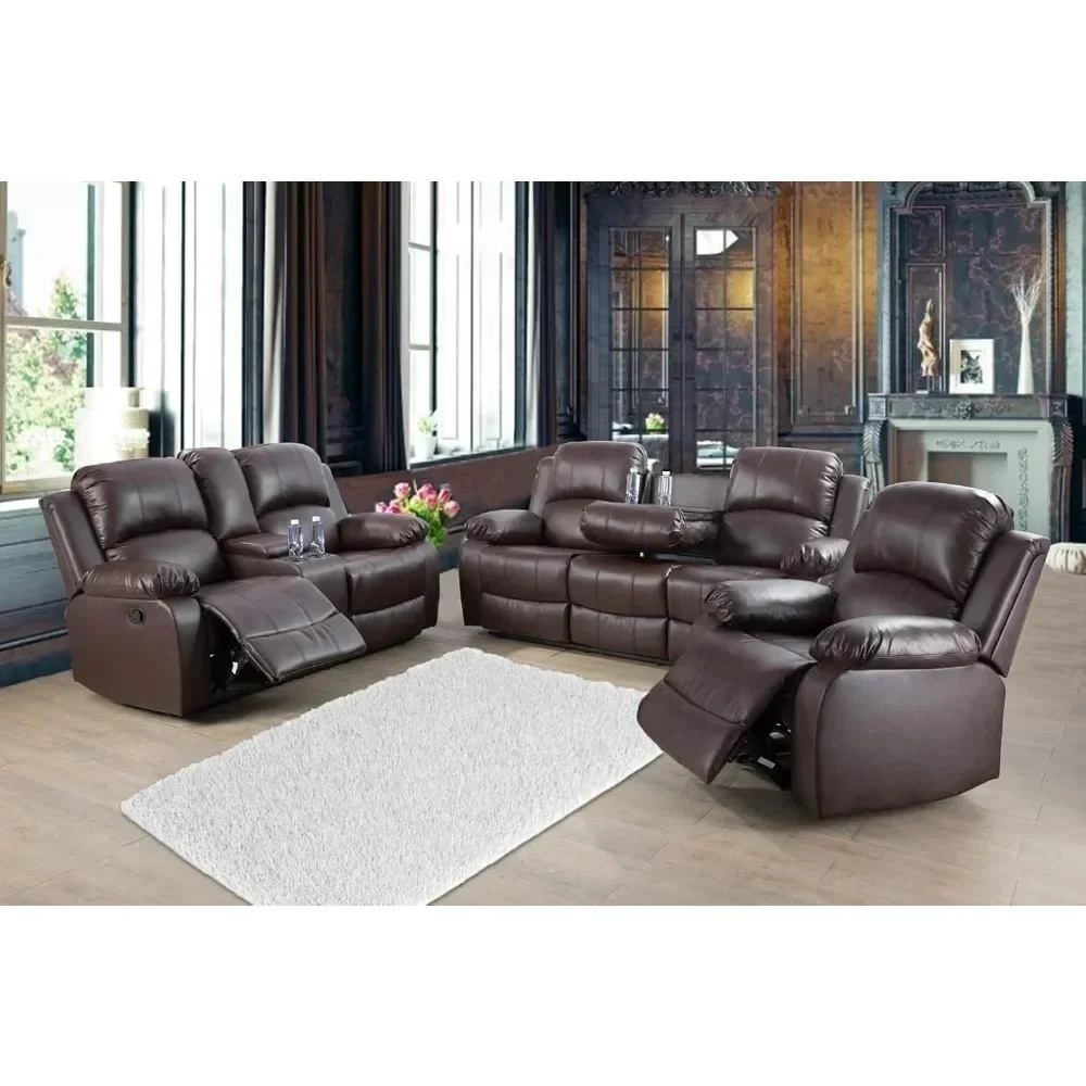 

Living Room Furniture Set Leather Recliner Sofa Set Loveseat Chair Furniture Sofa Set for Living Room/Small Space