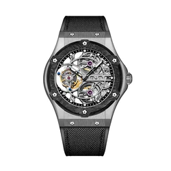 Haofa Skeleton Tourbillon Watch for Men Manual Movement Mechanical Watch Carbon Fiber Bezel Sapphire Luxury Business Watch 1918