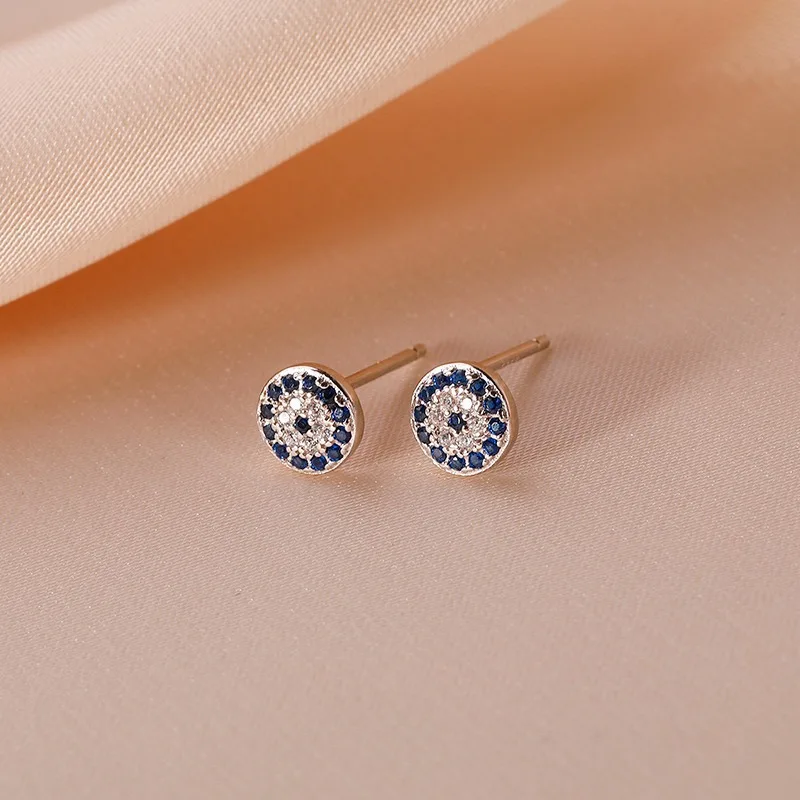 BF CLUB 925 Sterling Silver  Earrings For Women Trendy Blue Eyes Earring Jewelry Prevent Allergy Party Accessories Gift