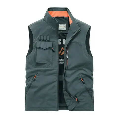 야외용 속건성 조끼 남성용 얇은 다용도 포켓 대형 낚시복 캐주얼 작업 조끼 사진 촬영 작업 재킷