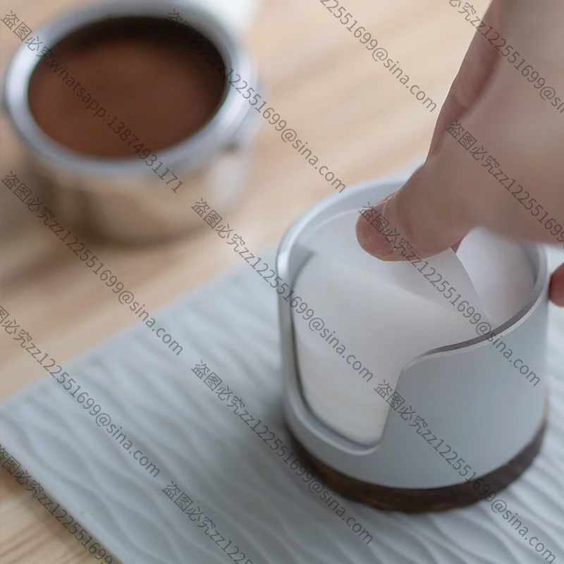 Syy9.cn Espresso Machine Handle Round Filter Paper Holder Mocha Pot Powder Bowl Filter Paper Dust Storage Box