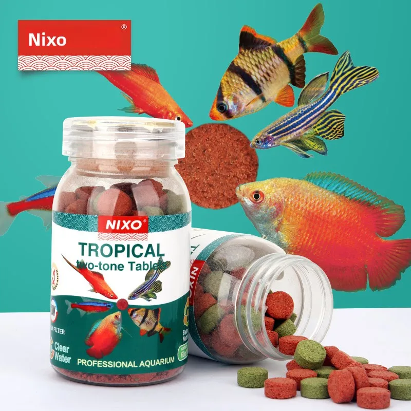 NIXO Bloodworm-Mimic Fish Food-Bio-Stick гранулы и волшебники для мелких тропических рыб (Guppy,Tetra,Danios),Slow-Тонущие,Настенный клей