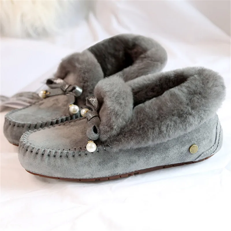 Shoes Women Classic Style Women\'s Genuine Sheepskin Leather Snow Boots 100% Natural Wool Fur Snow Boots Warm Winter Boots