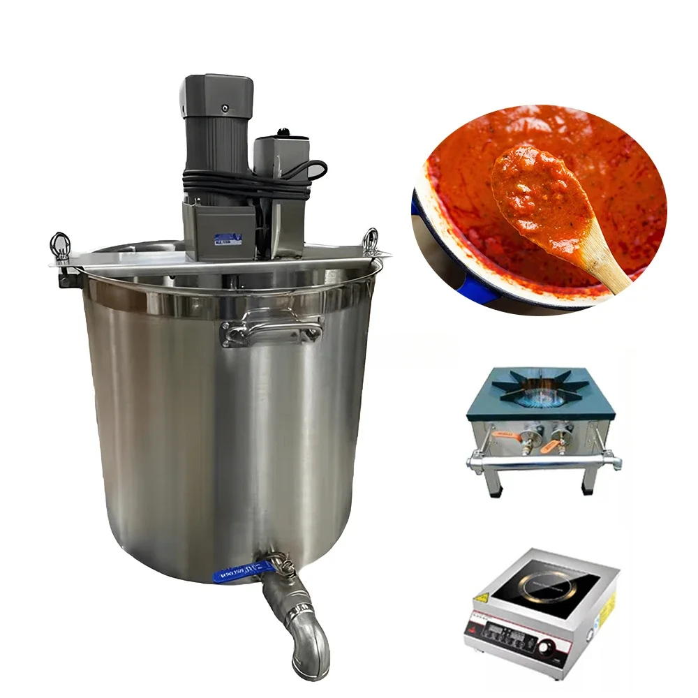 Hot selling paste cooking mixer, efficient other food processing machinery, 50l chili sauce stir fry pan